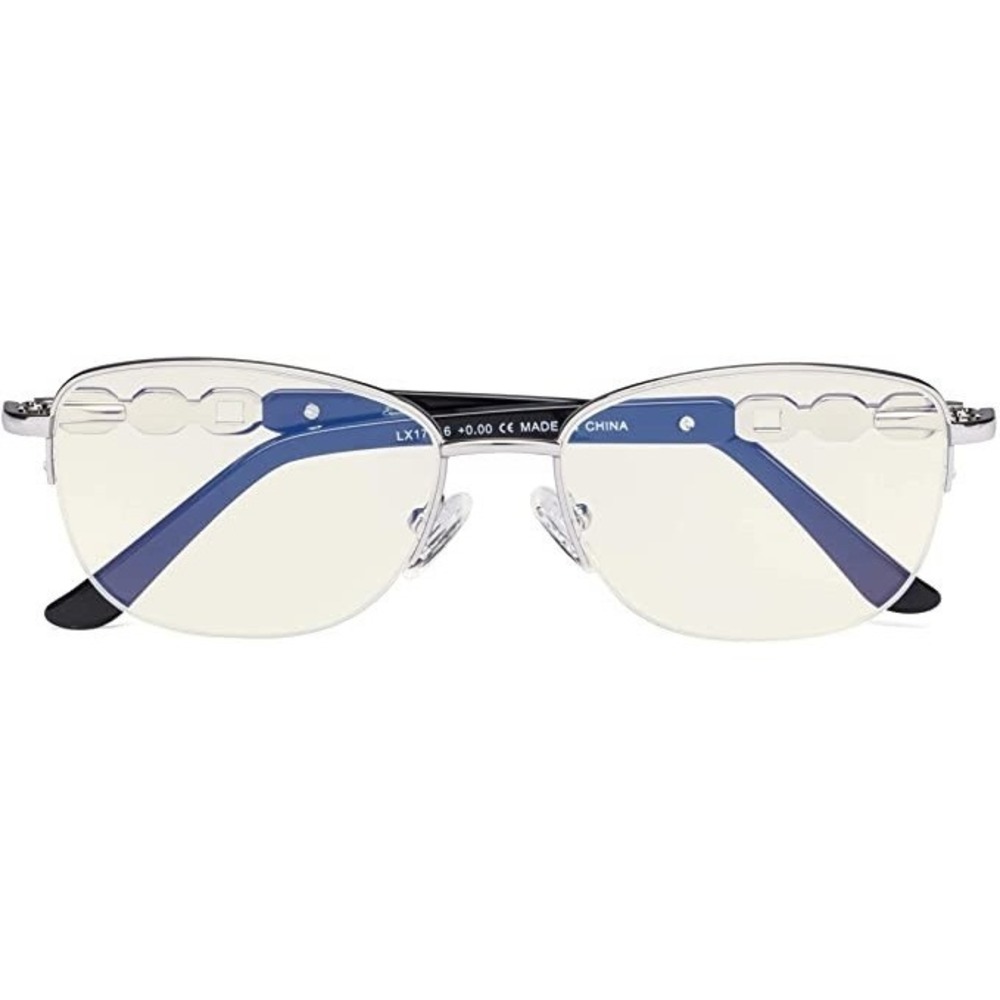 CessBlue Blue Light Filter Glasses Half-rim Metal Computer Readers 1.75 84733